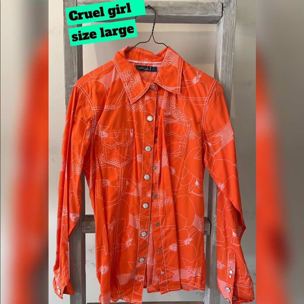 Cruel girl rodeo western floral button up shirt